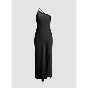 Moonlight Open Back Satin Slit Long Dress